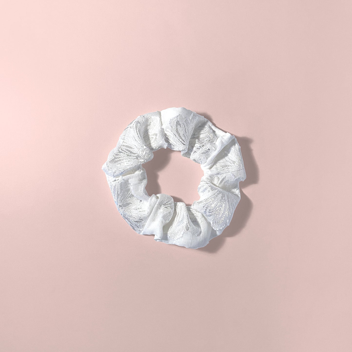 Pearl white scrunchie